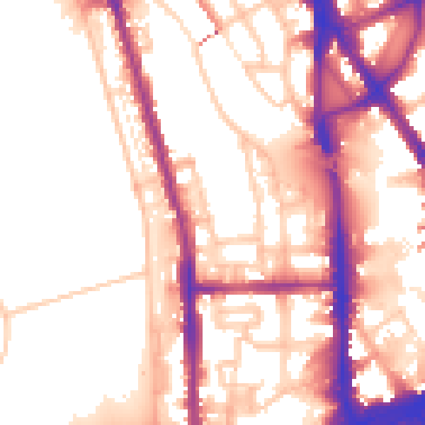 Daytime road noise heatmap for NW1 4DB