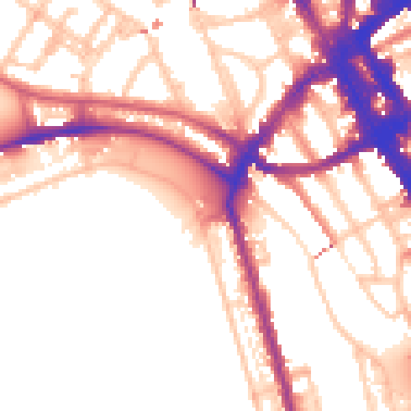 Daytime road noise heatmap for NW1 4HA