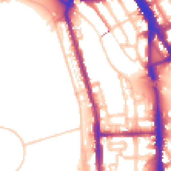 Daytime road noise heatmap for NW1 4HN