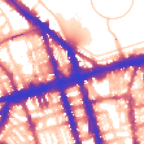 Daytime road noise heatmap for NW1 6AE