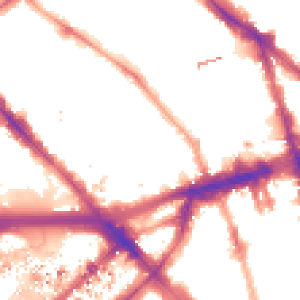 Night-time road noise heatmap for NW1 6TD