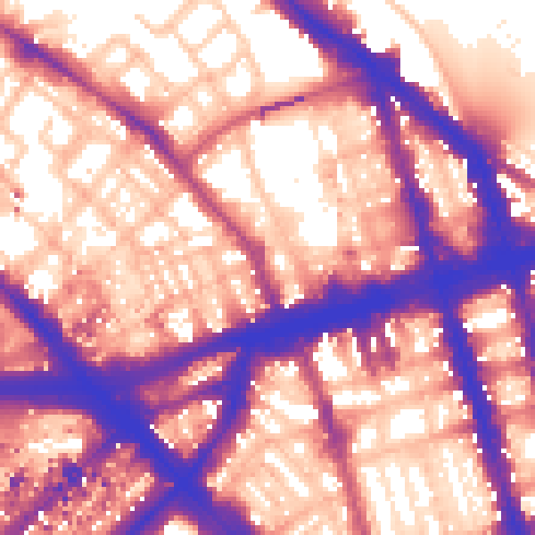 Daytime road noise heatmap for NW1 6TT