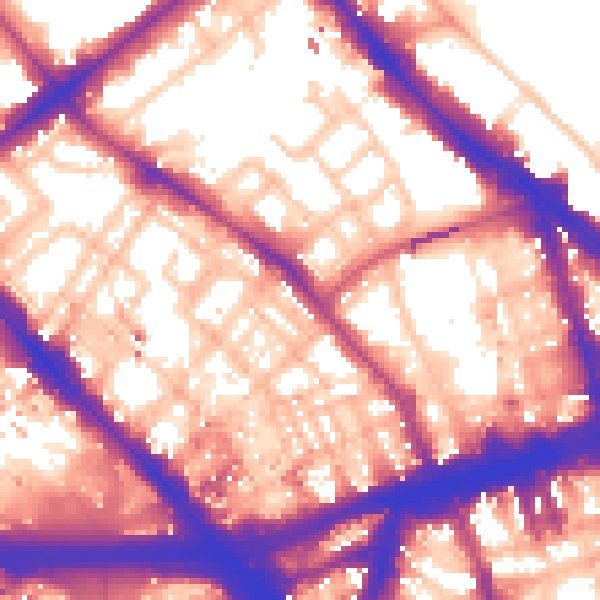Daytime road noise heatmap for NW1 6UP