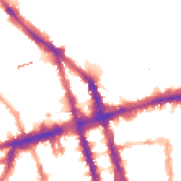 Night-time road noise heatmap for NW1 6XE