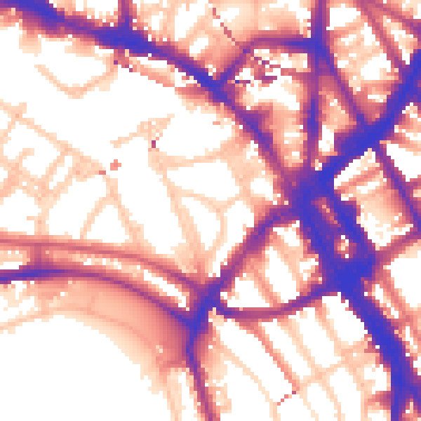 Daytime road noise heatmap for NW1 7EG