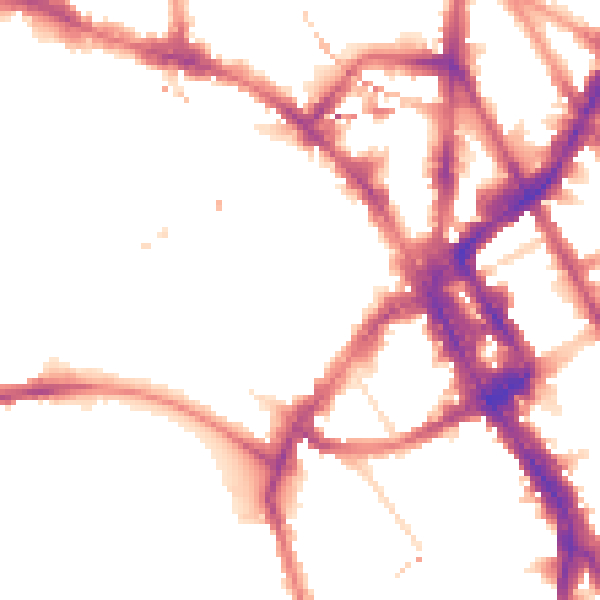 Night-time road noise heatmap for NW1 7EG