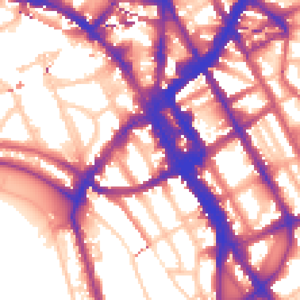 Daytime road noise heatmap for NW1 7HS
