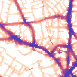 Daytime road noise heatmap for NW1 8DU