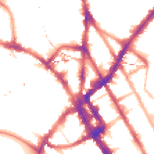 Night-time road noise heatmap for NW1 8EZ