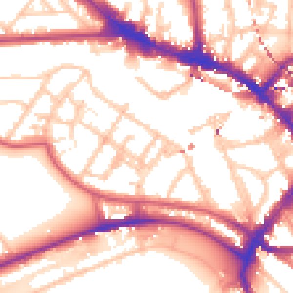 Daytime road noise heatmap for NW1 8LG
