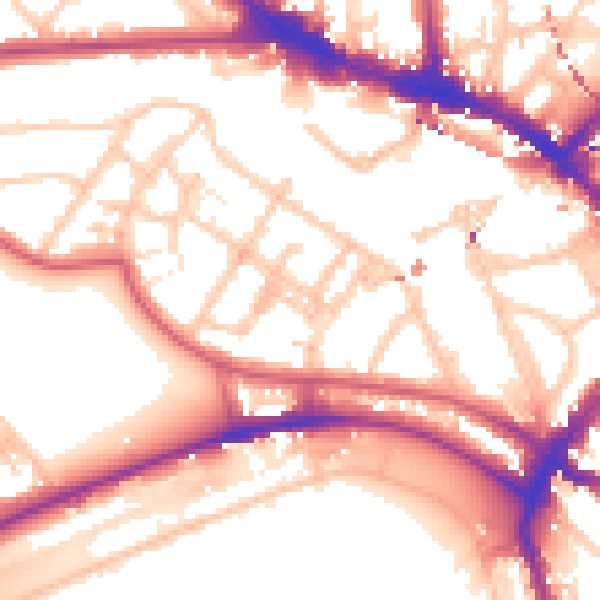 Daytime road noise heatmap for NW1 8LY