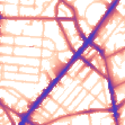 Daytime road noise heatmap for NW1 9AE