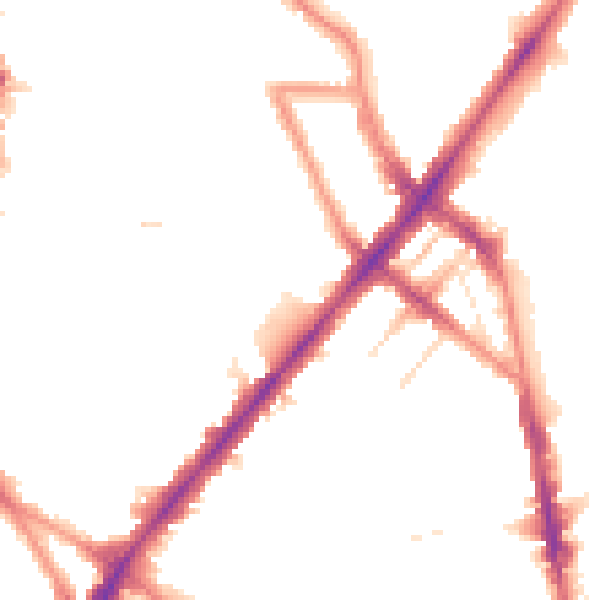 Night-time road noise heatmap for NW1 9AE