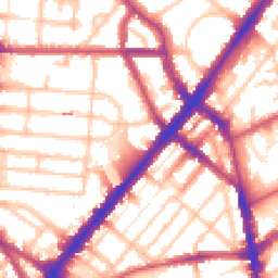 Daytime road noise heatmap for NW1 9AQ