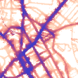 Daytime road noise heatmap for NW1 9EA