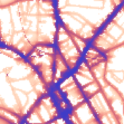 Daytime road noise heatmap for NW1 9PQ