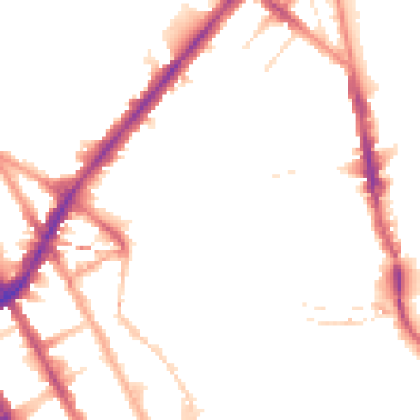 Night-time road noise heatmap for NW1 9QW