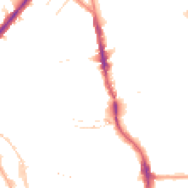 Night-time road noise heatmap for NW1 9YR