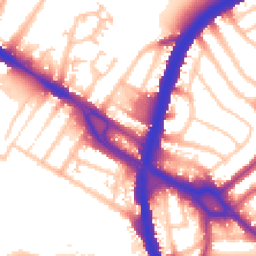 Daytime road noise heatmap for NW10 0BT