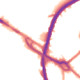 Night-time road noise heatmap for NW10 0ES