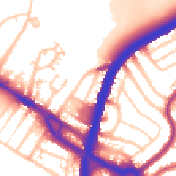 Daytime road noise heatmap for NW10 0HD