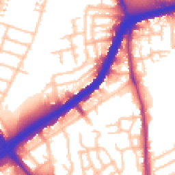 Daytime road noise heatmap for NW10 0PJ