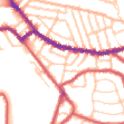 Daytime road noise heatmap for NW10 2BR