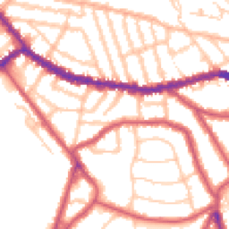 Daytime road noise heatmap for NW10 2FA