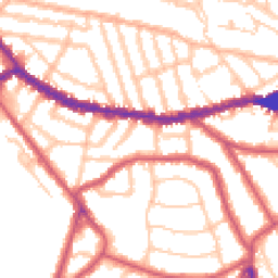 Daytime road noise heatmap for NW10 2TH