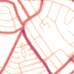 Daytime road noise heatmap for NW10 3AF