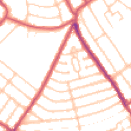 Daytime road noise heatmap for NW10 3AJ