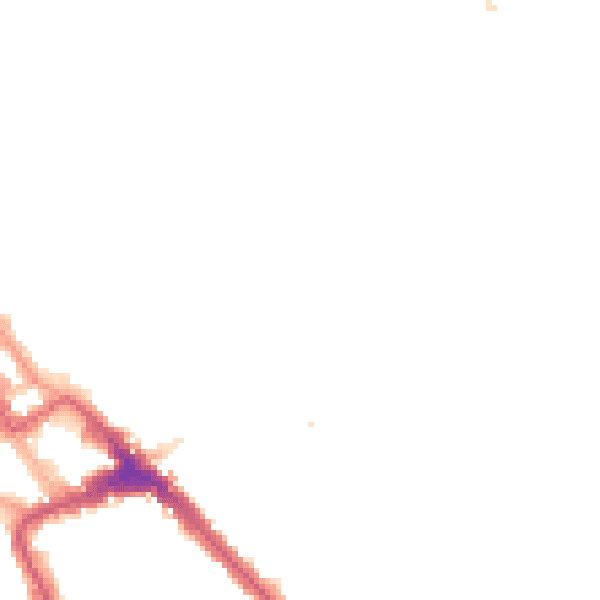 Night-time road noise heatmap for NW10 3BD