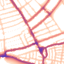 Daytime road noise heatmap for NW10 3ND
