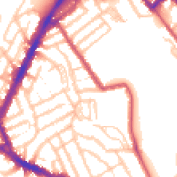 Daytime road noise heatmap for NW10 3UJ