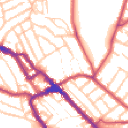 Daytime road noise heatmap for NW10 4EY