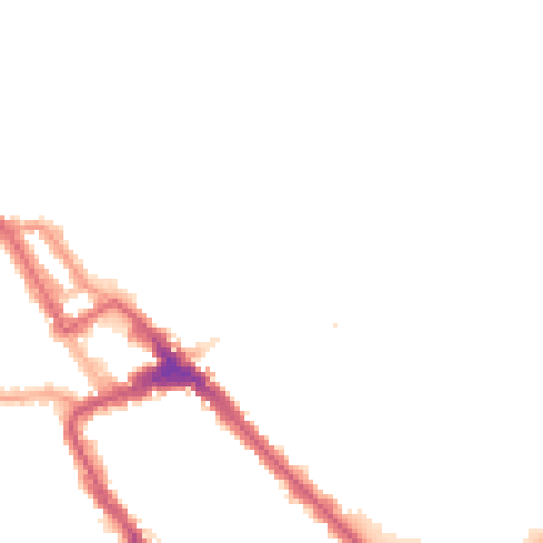 Night-time road noise heatmap for NW10 4HN