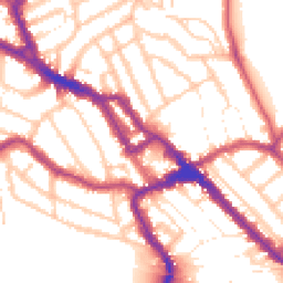 Daytime road noise heatmap for NW10 4NB