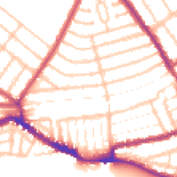 Daytime road noise heatmap for NW10 5AD
