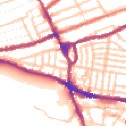Daytime road noise heatmap for NW10 5BS