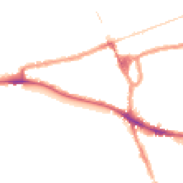 Night-time road noise heatmap for NW10 5DX