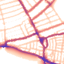 Daytime road noise heatmap for NW10 5QU