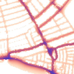 Daytime road noise heatmap for NW10 5RB