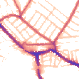Daytime road noise heatmap for NW10 5YJ