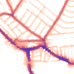 Daytime road noise heatmap for NW10 5YL