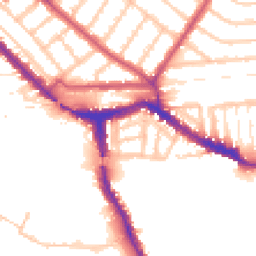 Daytime road noise heatmap for NW10 6AL