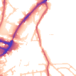 Daytime road noise heatmap for NW10 6ED