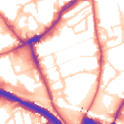 Daytime road noise heatmap for NW10 6EU