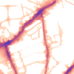 Daytime road noise heatmap for NW10 7BB