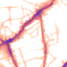 Daytime road noise heatmap for NW10 7BH