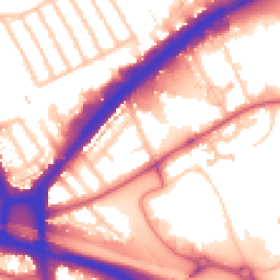 Daytime road noise heatmap for NW10 7DT